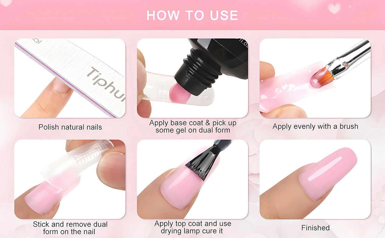 Grey White Marble Nylon Gel Nail Brush