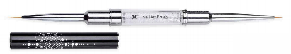 Black Cap Nail Art Double Nail Brush