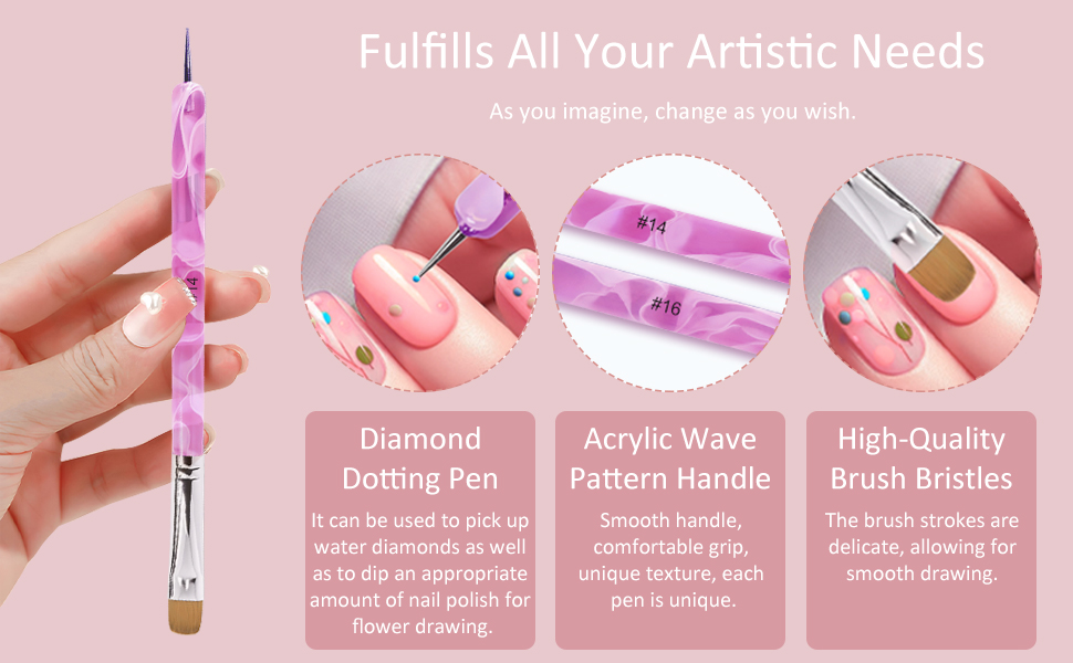 Light Blue Acrylic Kolinsky Hair French Brush