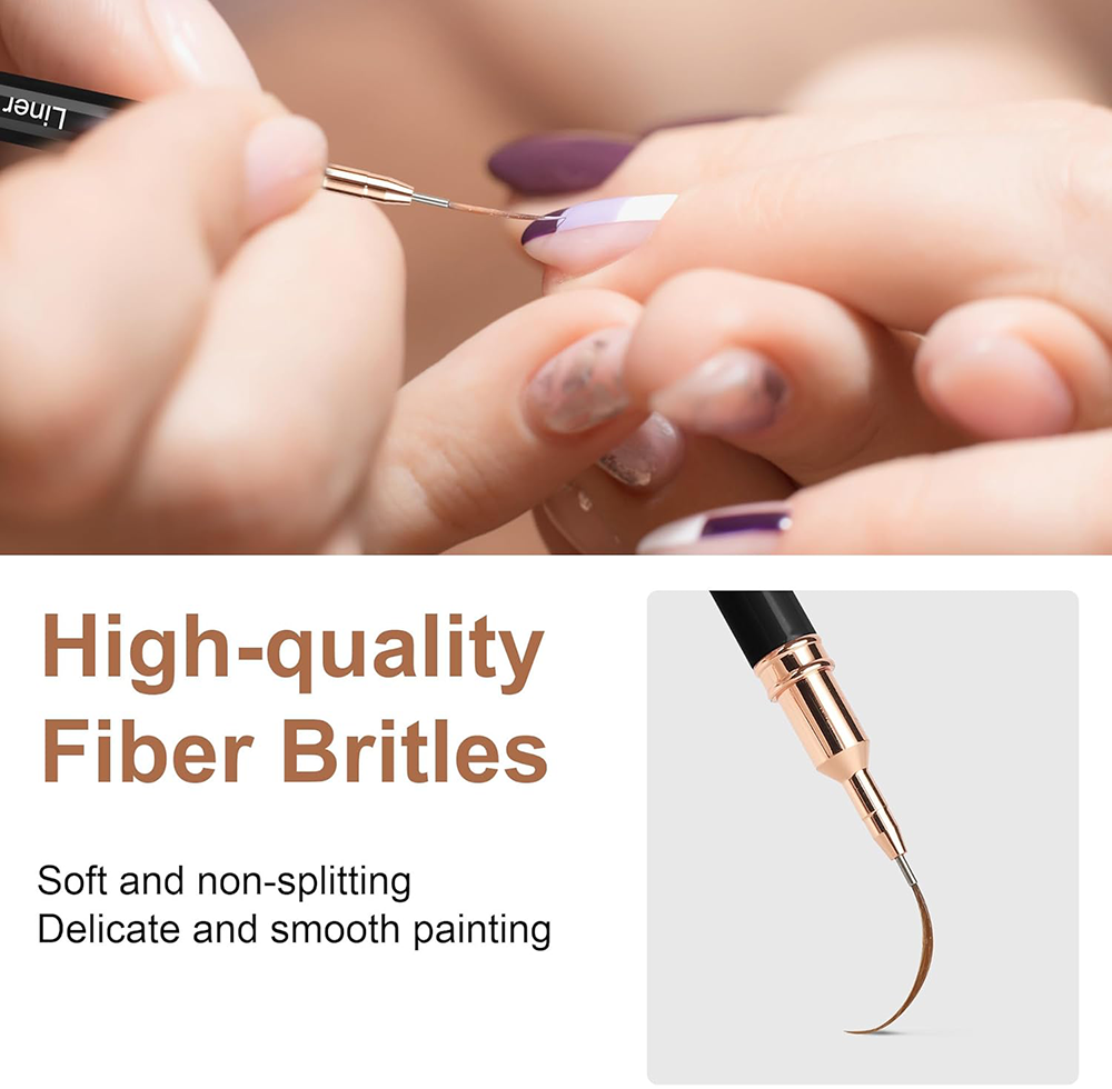 Golden Metal Cap Nail Art Brush