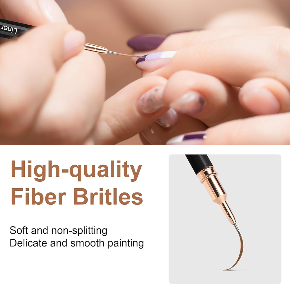 Black Cap Nail Art Double Nail Brush